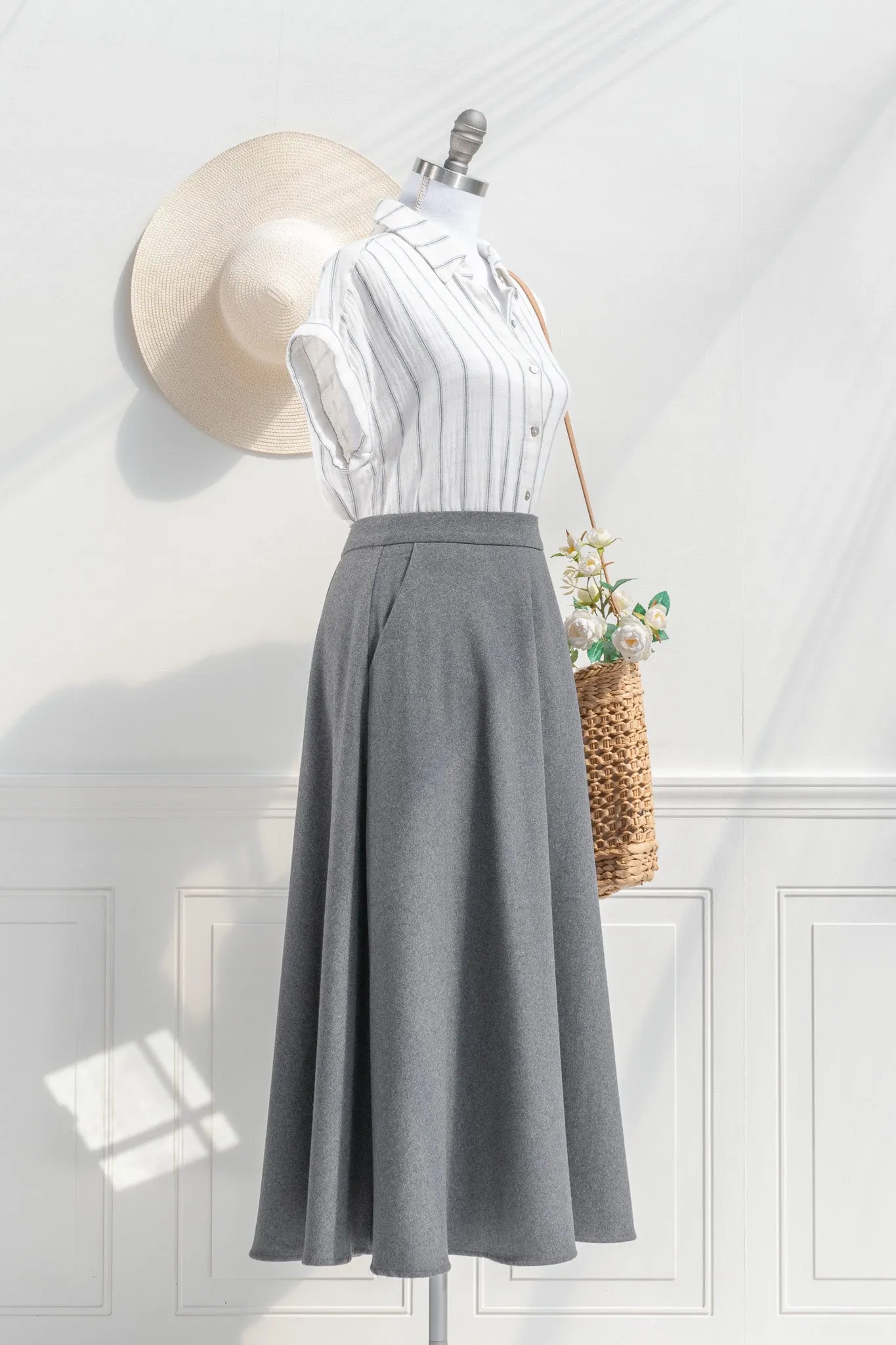 Alouette Midi Skirt - Grey