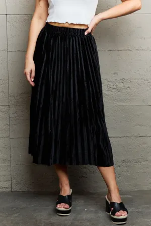 Amie Accordion Pleated Flowy Midi Skirt