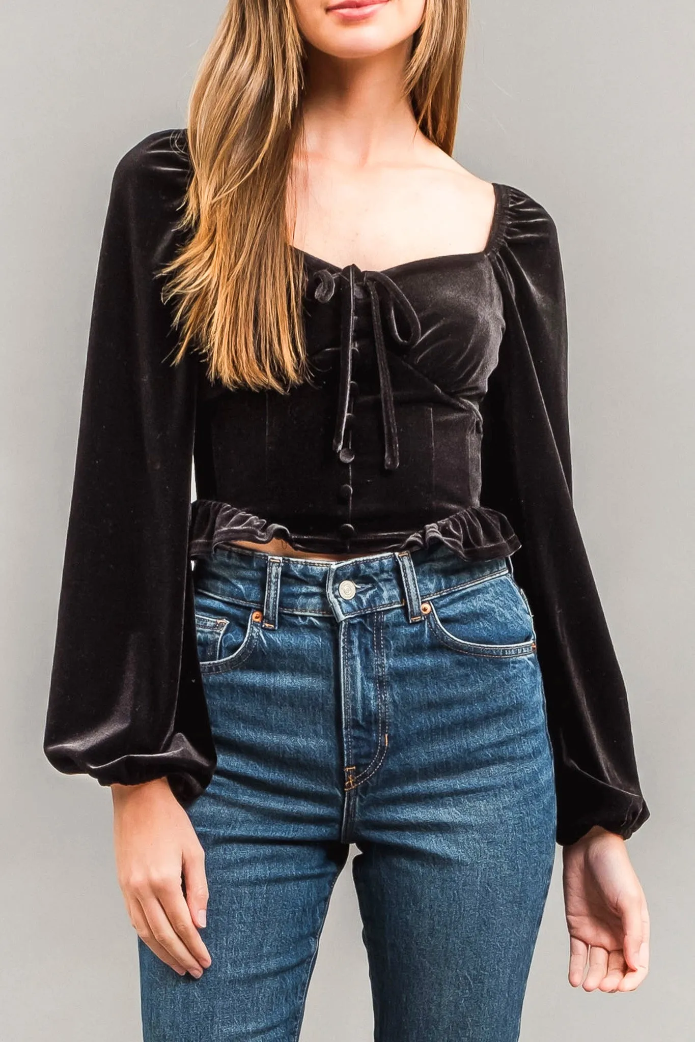 Aria Velvet Bustier Top