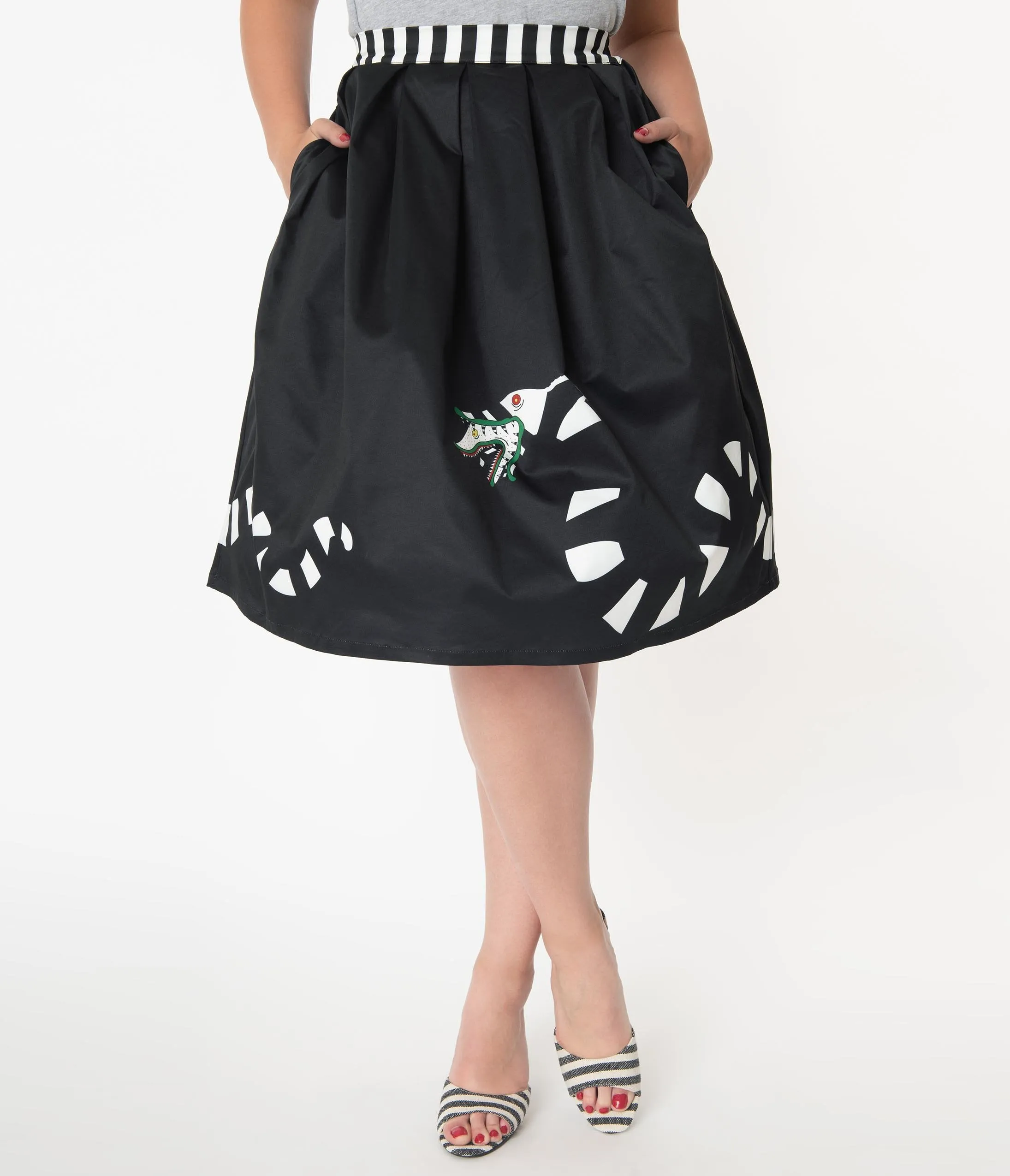 Beetlejuice x Unique Vintage Sandworm Jayne Swing Skirt