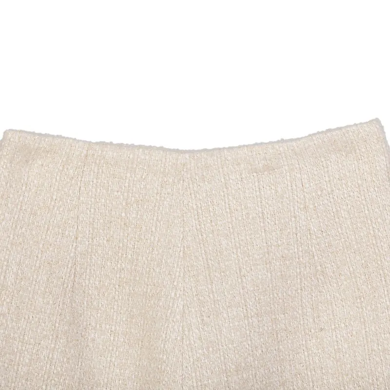 Beige A Line Midi Skirts