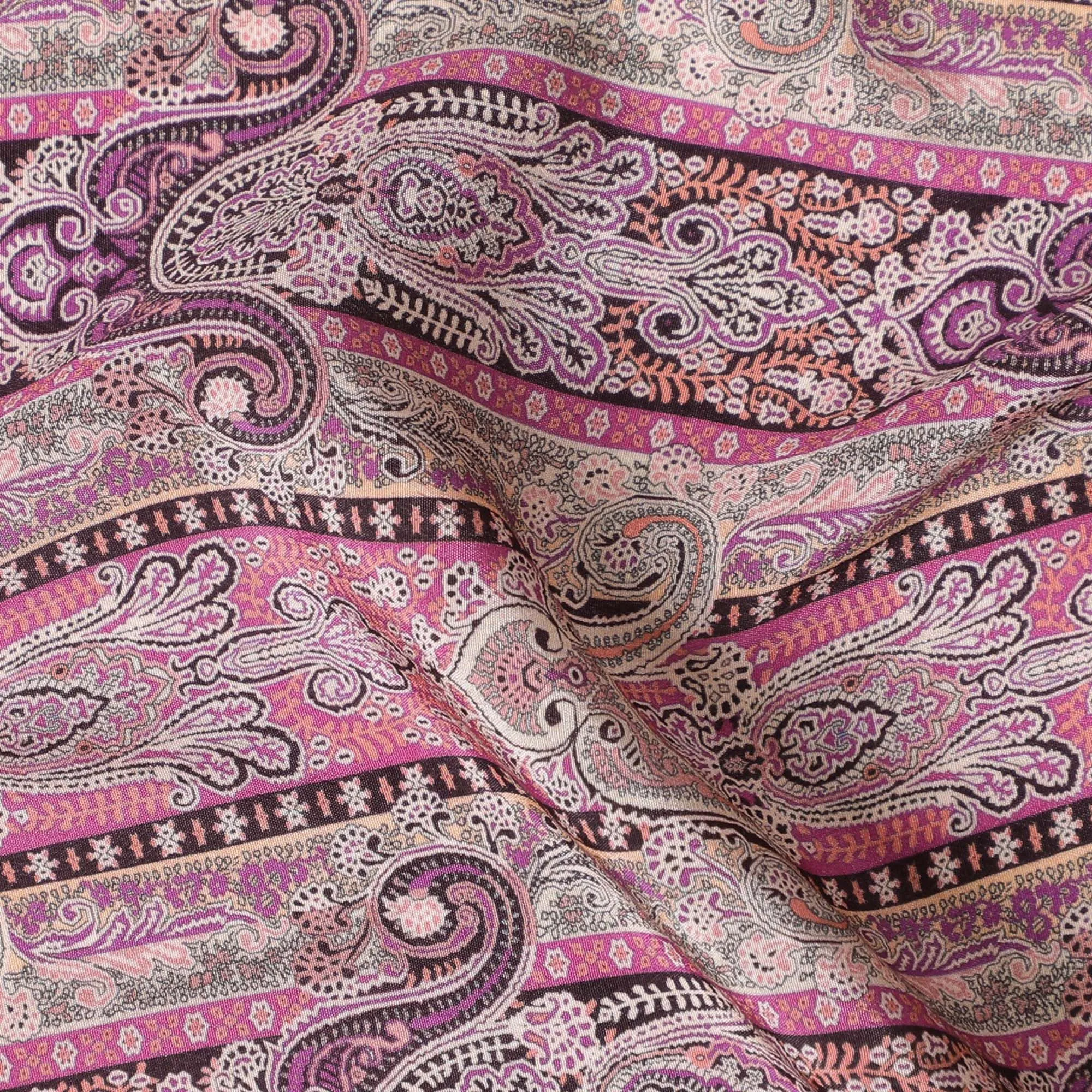 Bohemian Rhapsody Viscose Crepe Fabric - 110cm Wide - Intricate Paisley Design - Buy Online-D18233