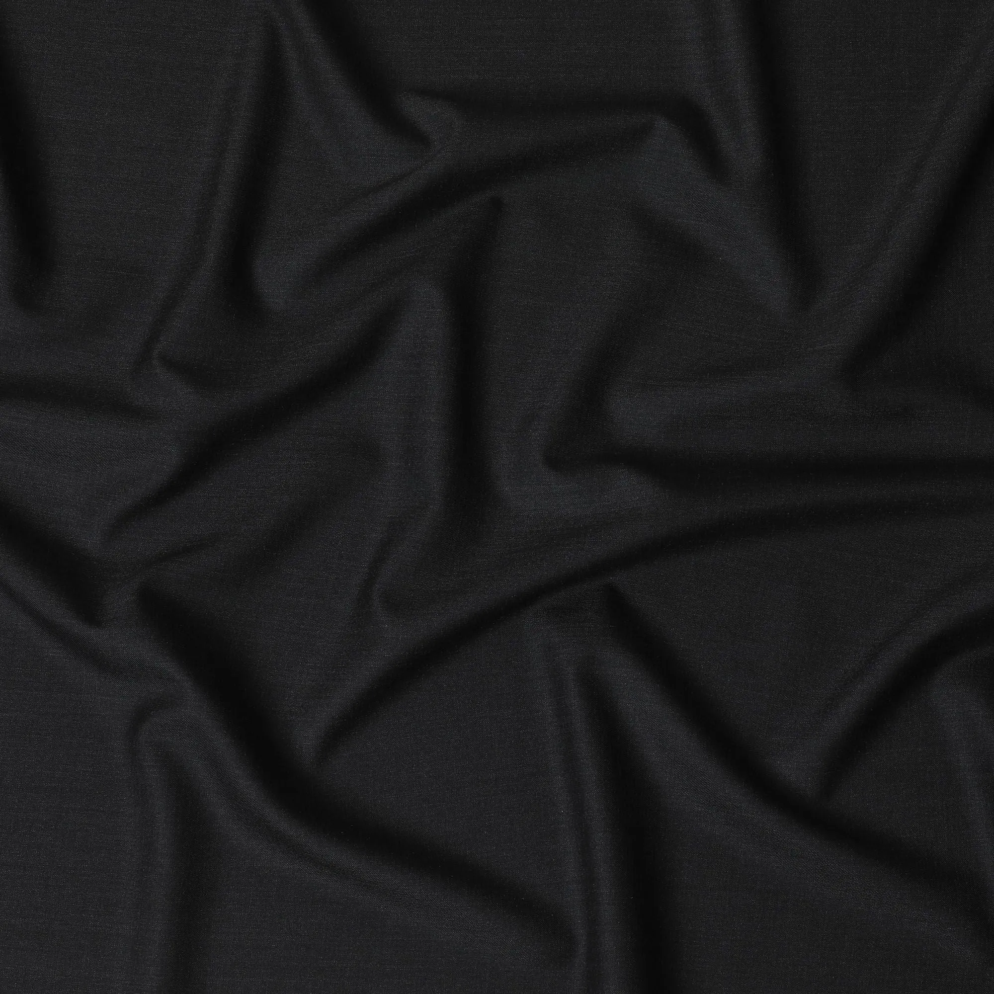 Charcoal black Premium Super 140's blended wool suiting fabric-D17268