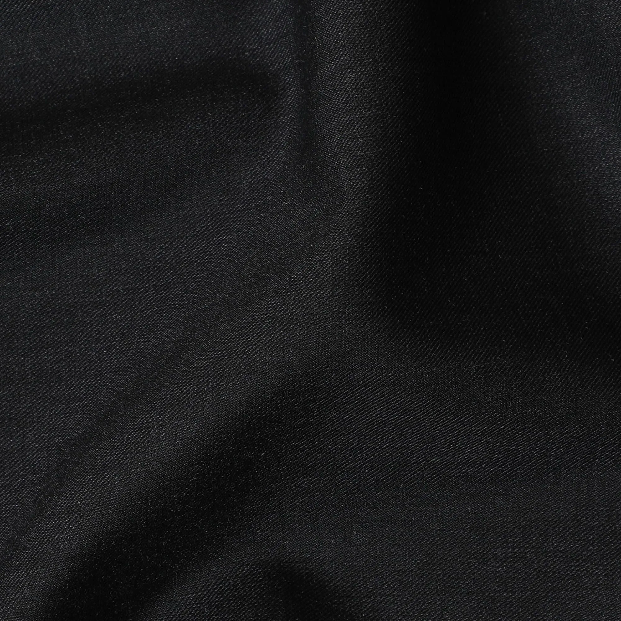 Charcoal black Premium Super 140's blended wool suiting fabric-D17268