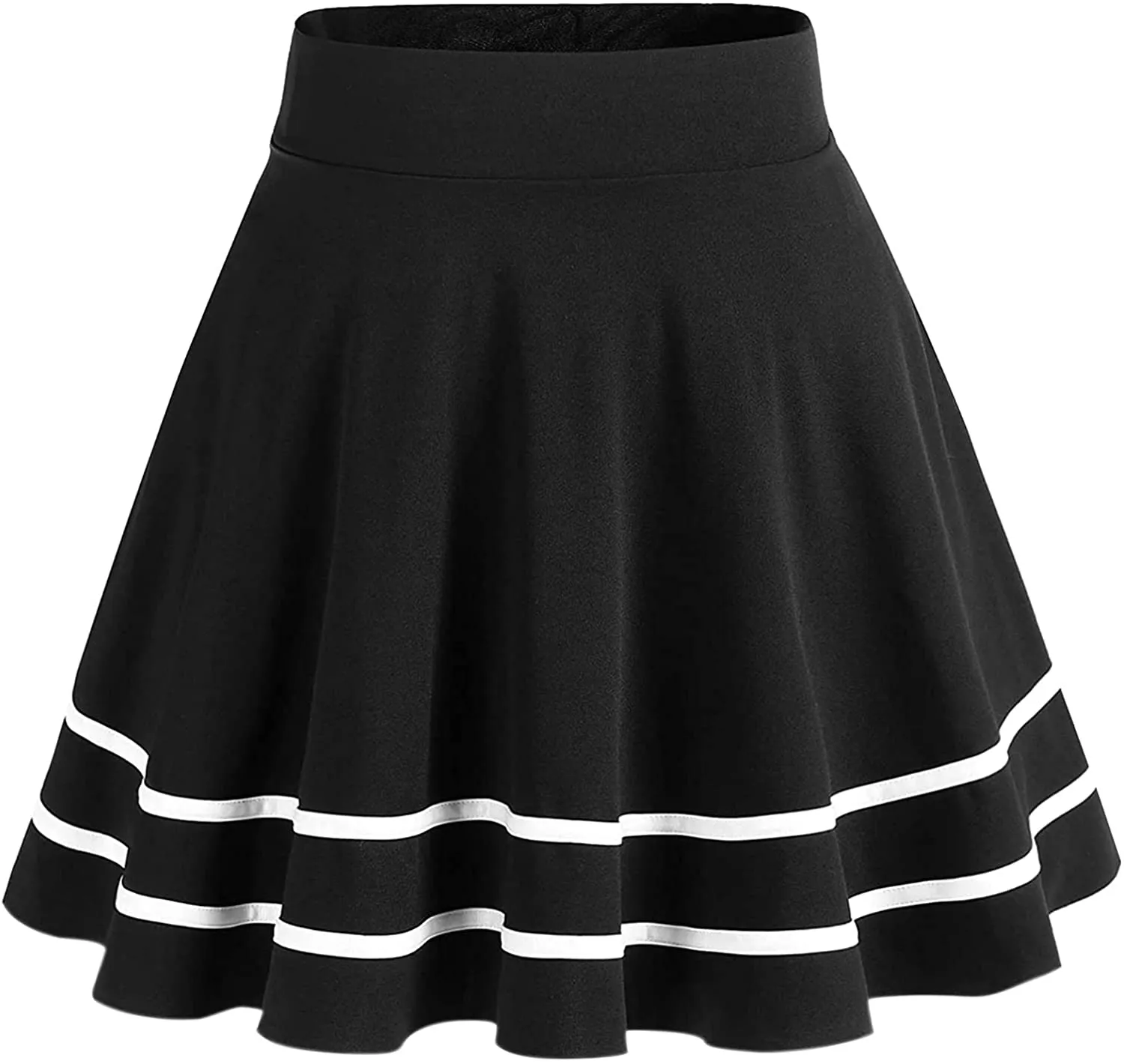 DRESSTELLS Skirt for Women Mini Skirts Versatile A-line Basic Stretchy Flared Skater Skirt