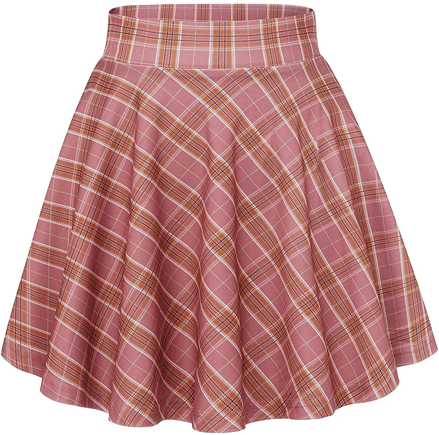 DRESSTELLS Skirt for Women Mini Skirts Versatile A-line Basic Stretchy Flared Skater Skirt