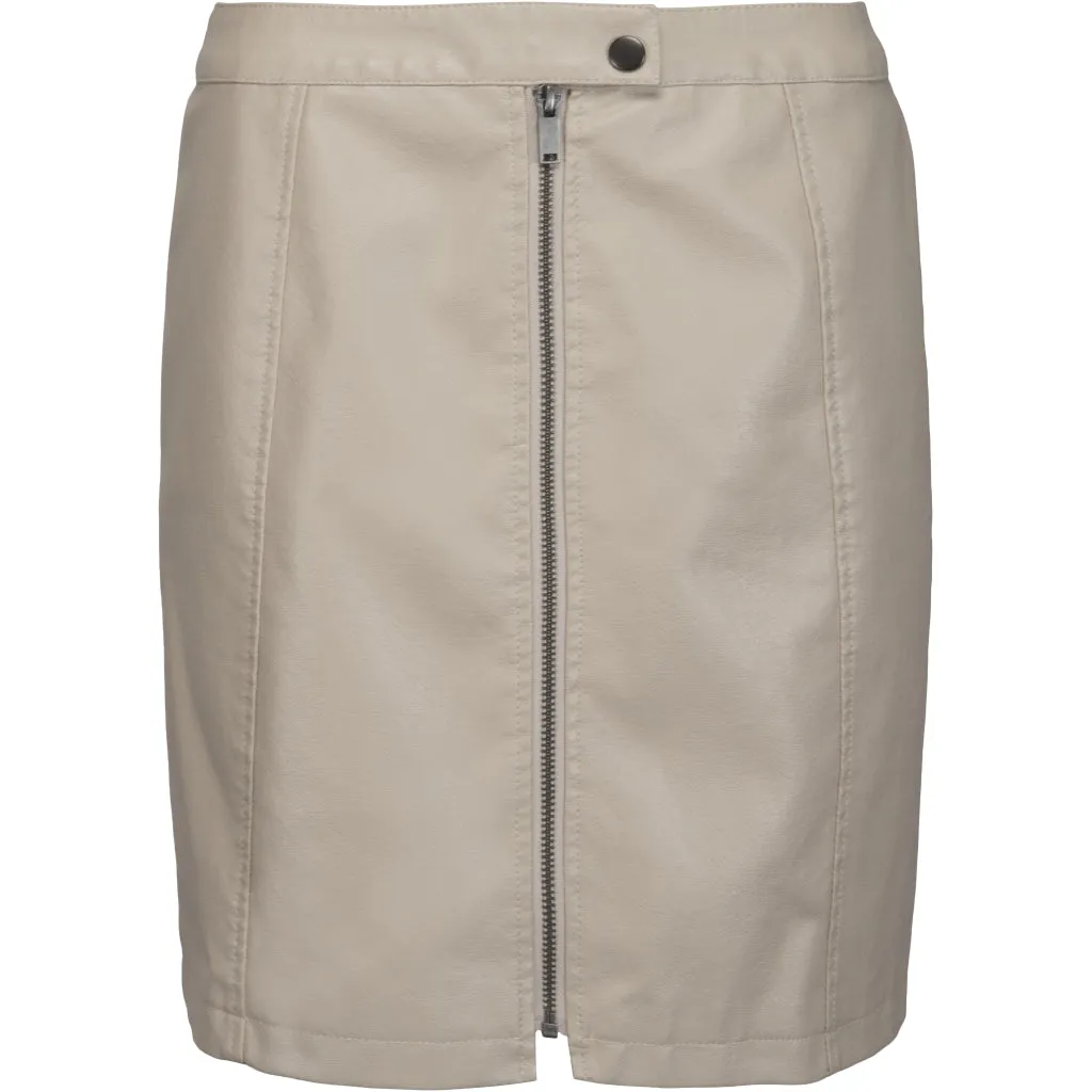 DSColette PU Skirt - Pale Khaki