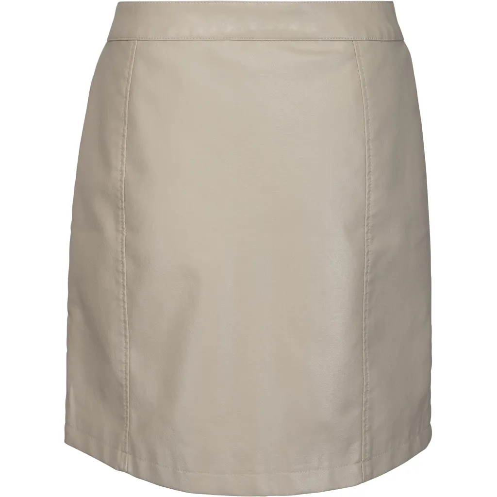 DSColette PU Skirt - Pale Khaki