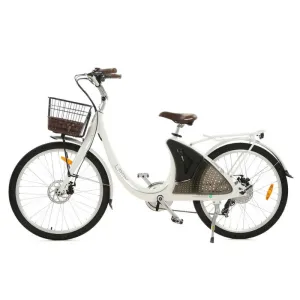 Ecotric 26" White Lark Electric City Bike For Women, 36V/10Ah, 500W