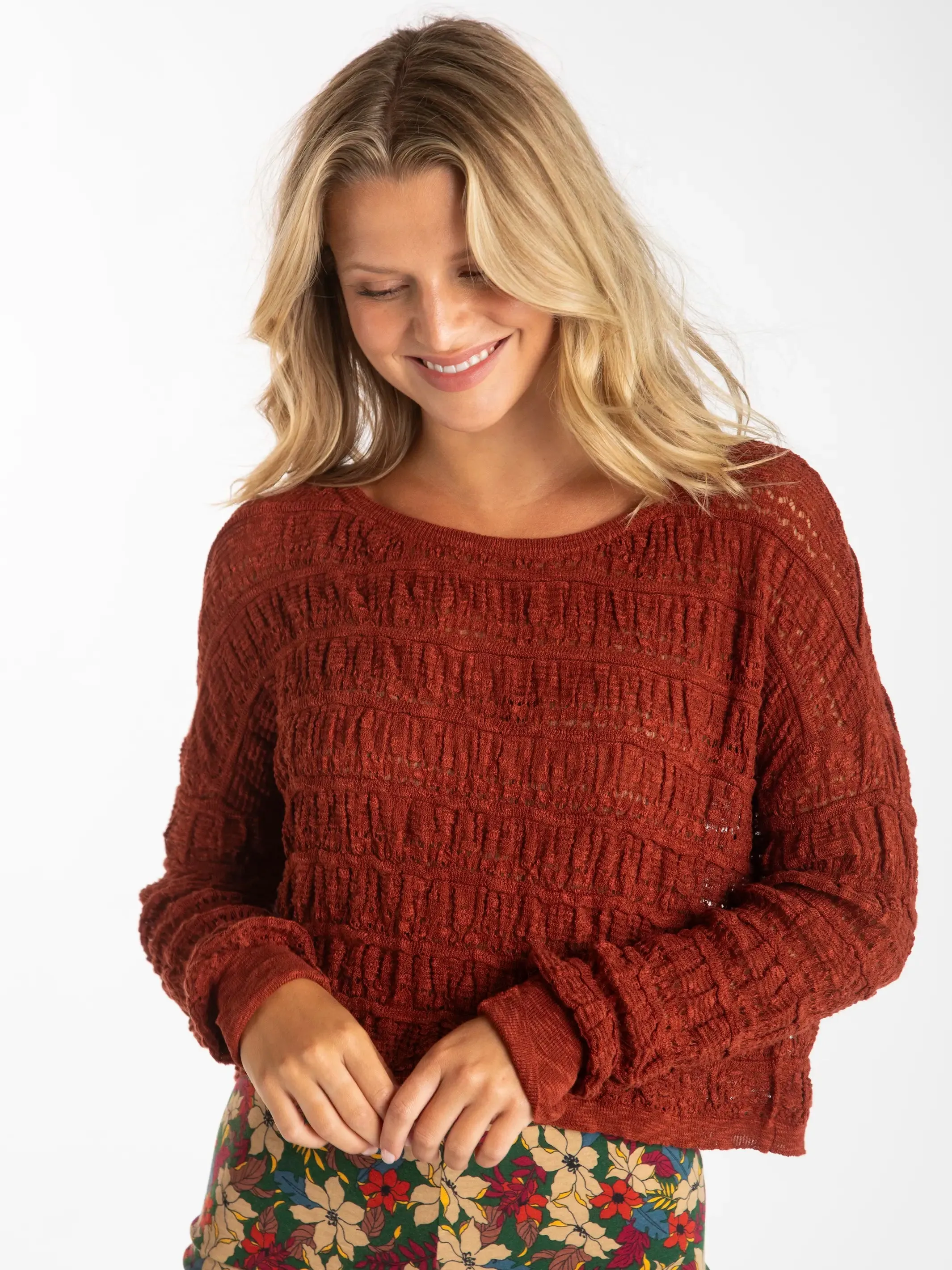 Emily Layering Sweater - Rust