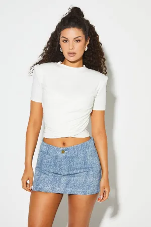 EVANA Blue Denim Mini Skirt