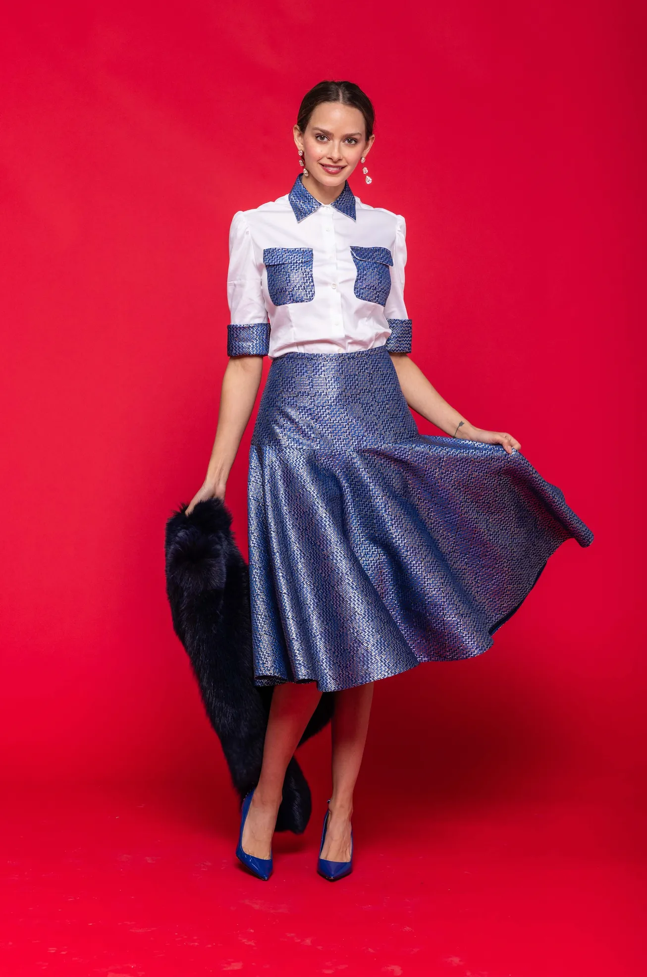 Fancy Susan Skirt in Blue