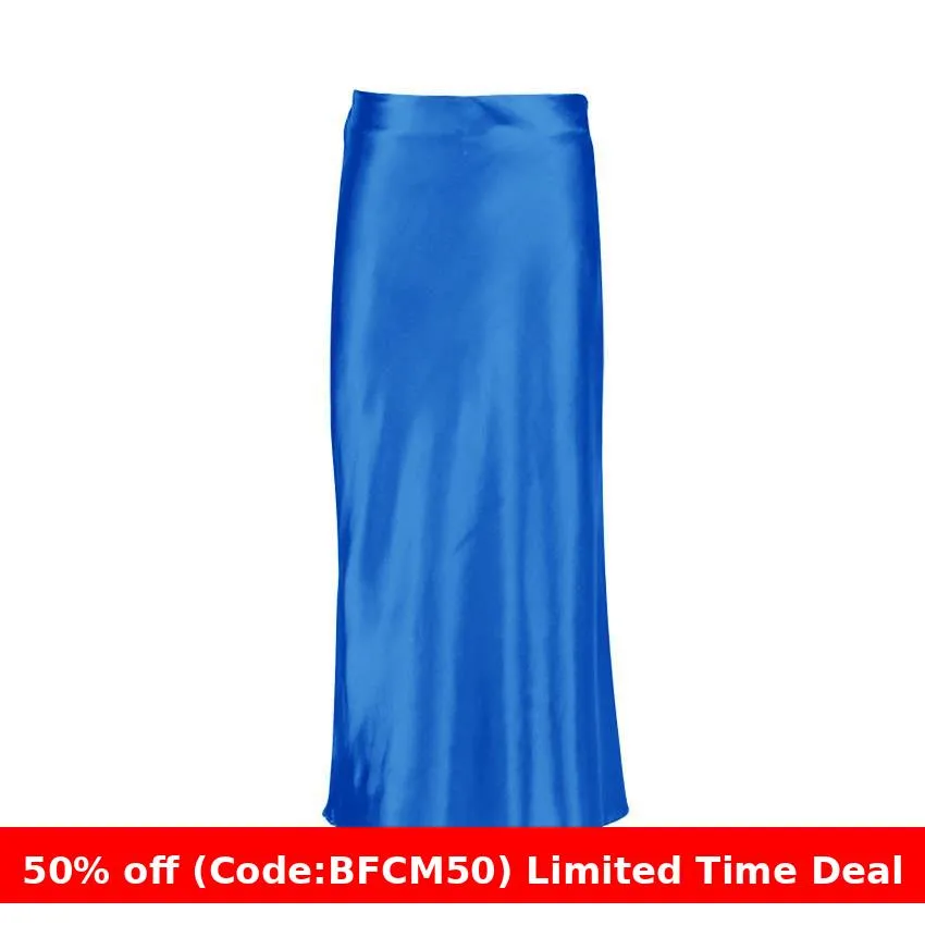 Fashionkova guys in skirts Spring Silk-like Loose Skirt A- Line Sheath Midi Skirt Women's Clothing