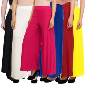 Feminine Solid Polyester Women Palazzo (Set Of 6)