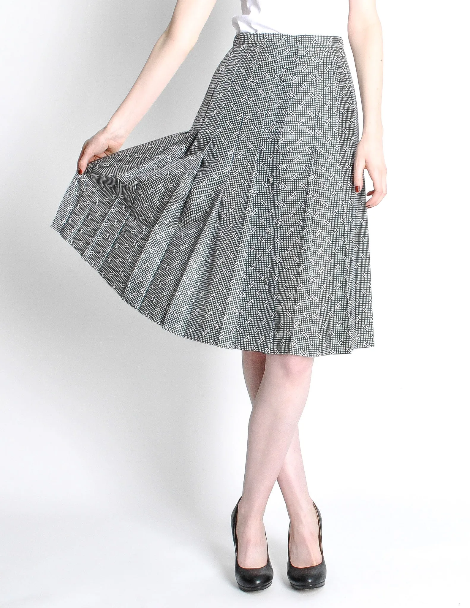 Ferragamo Vintage Monogram Print Skirt