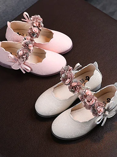 Floral Arch Ribbon Sparkle Flats by Liv and Mia