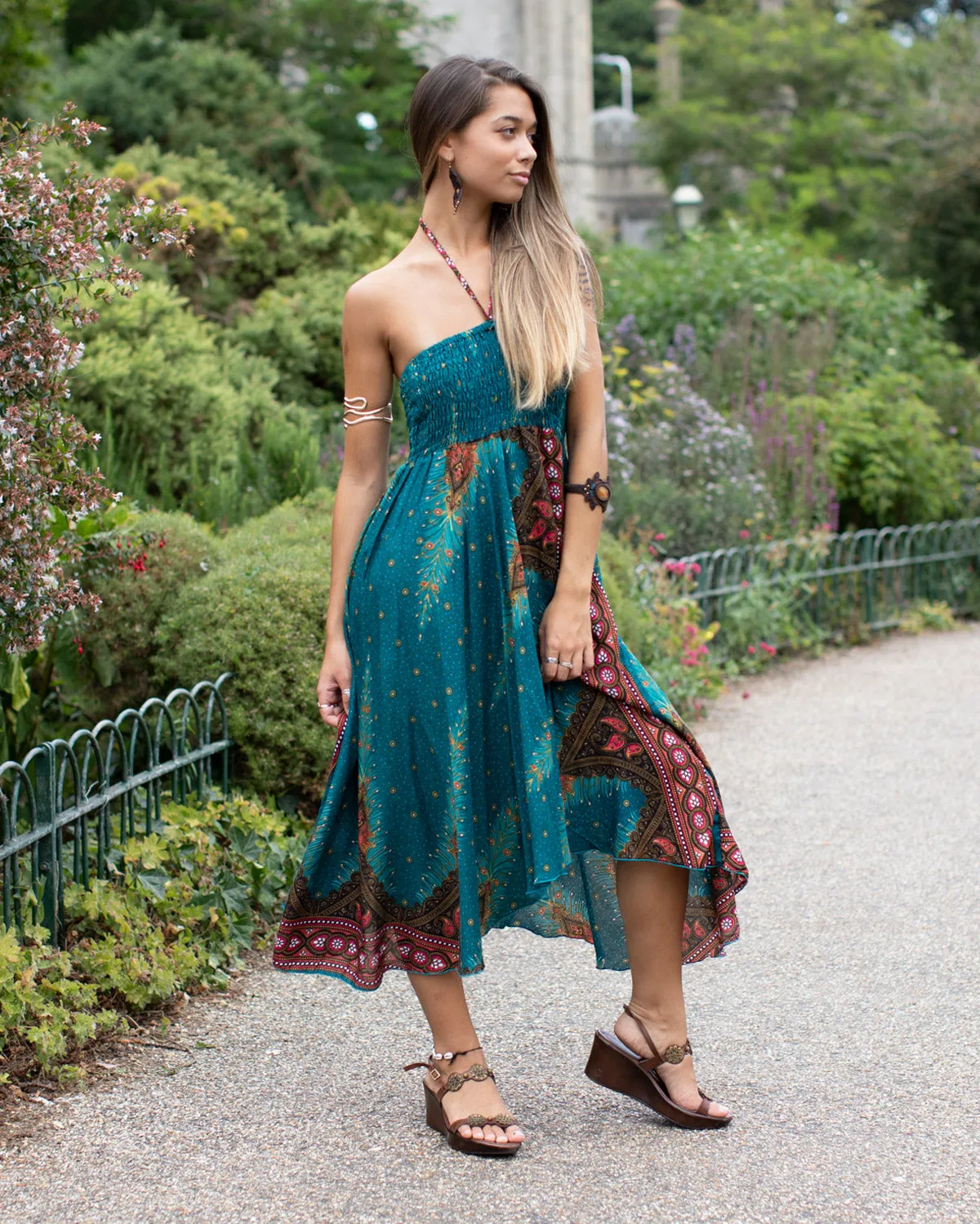 Gypsy Dress/Skirt Turquoise Peacock