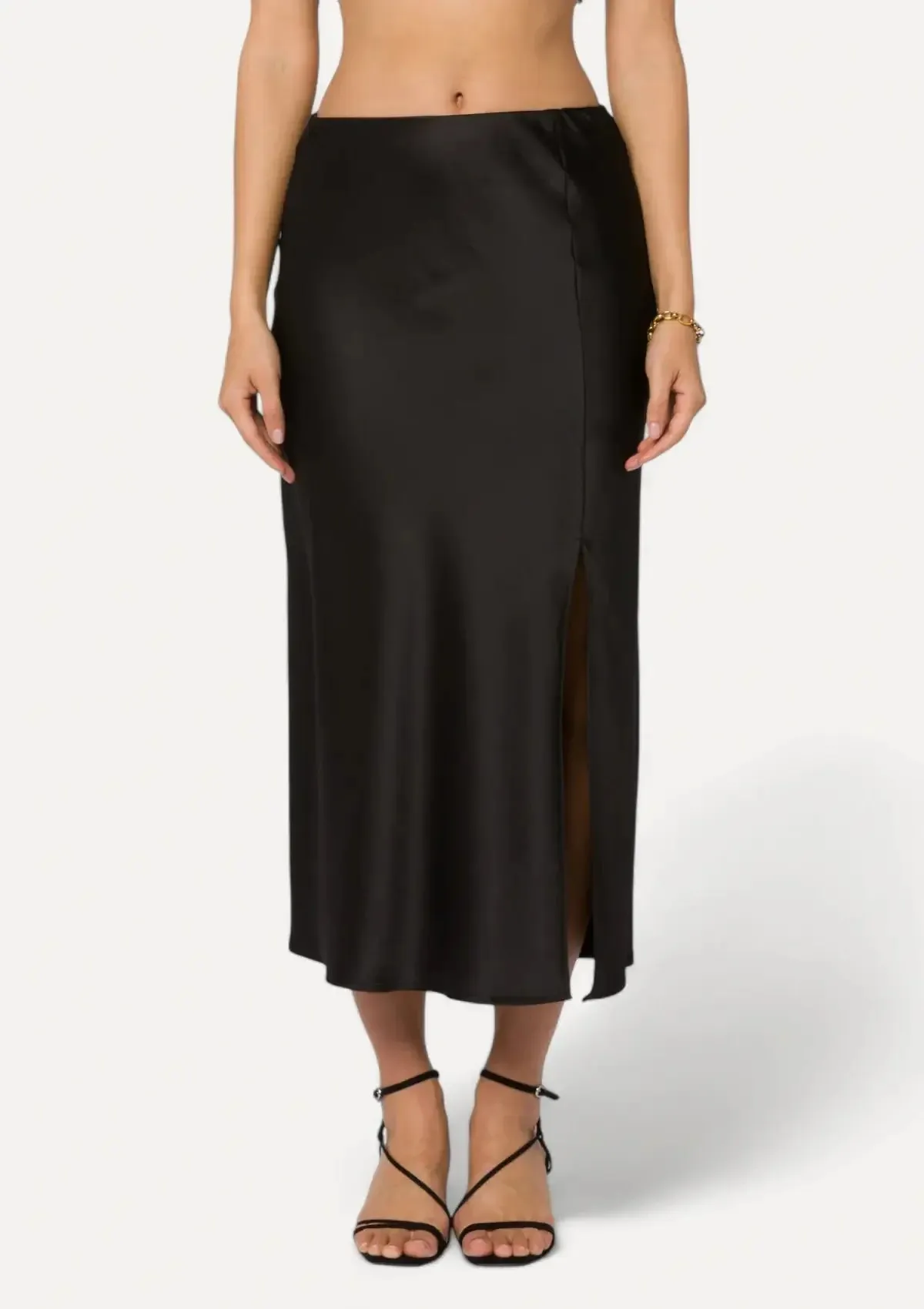 Gypsy Pull-On Satin Midi Skirt