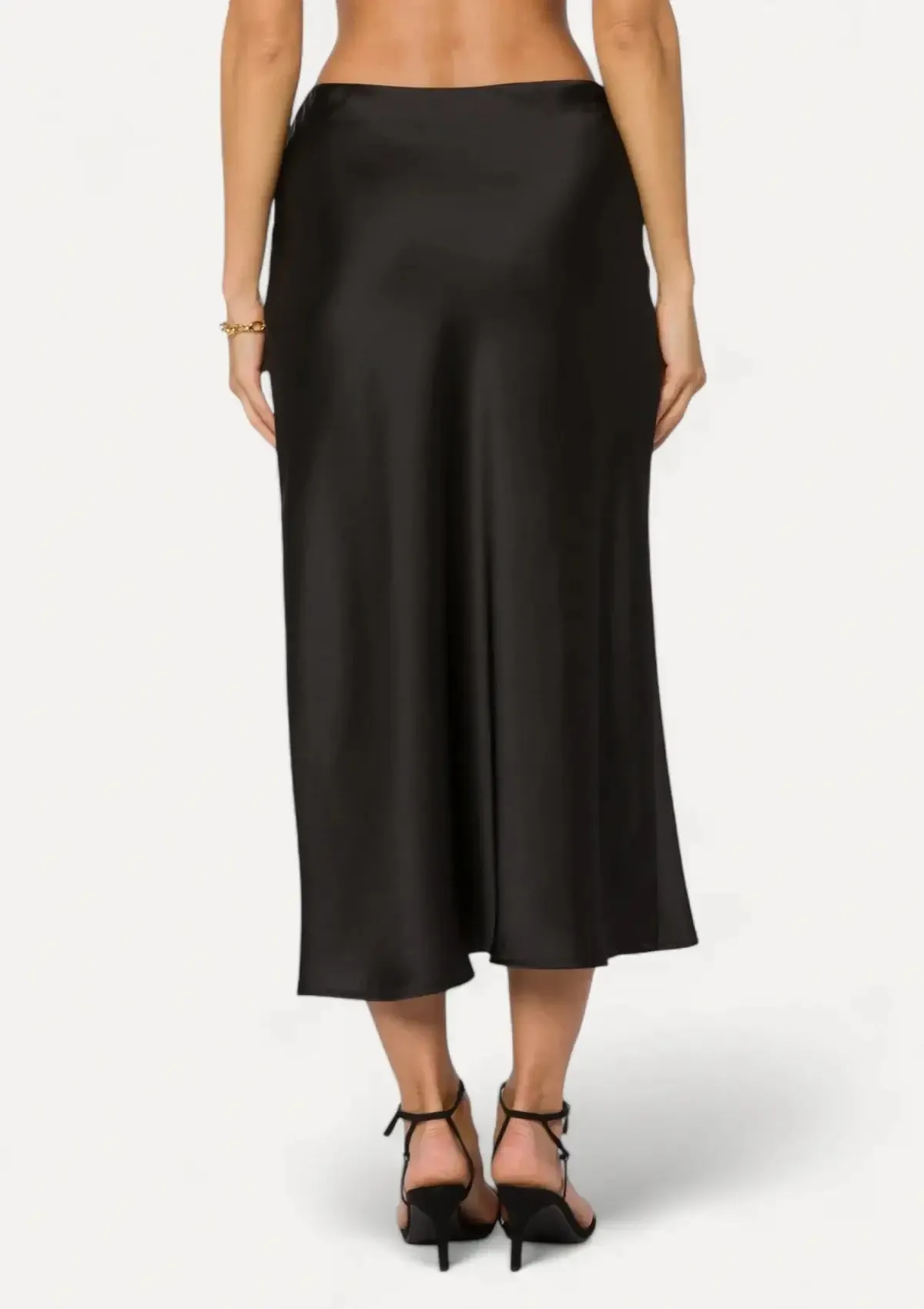 Gypsy Pull-On Satin Midi Skirt