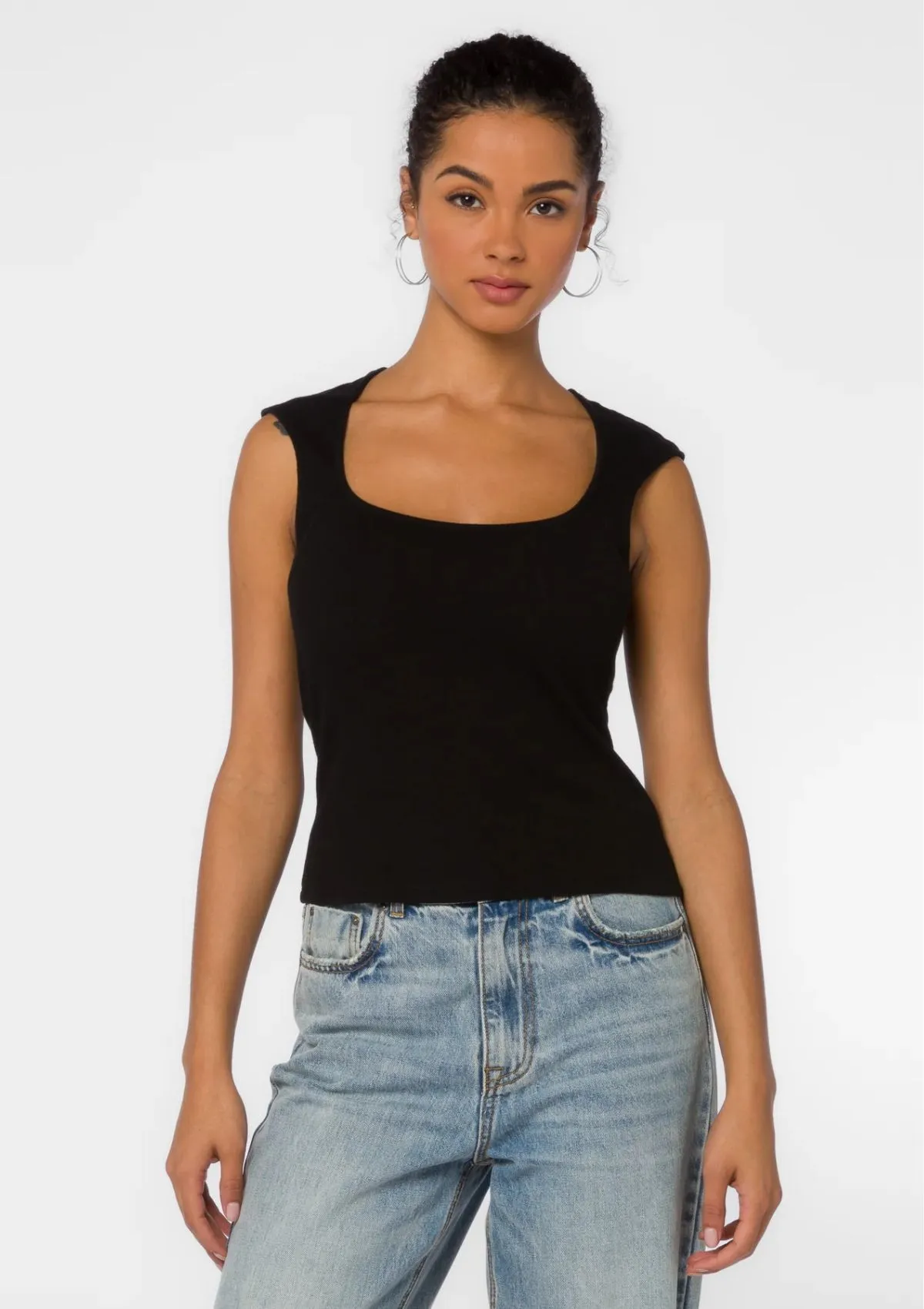 Hayes Knit Ribbed Top - Black