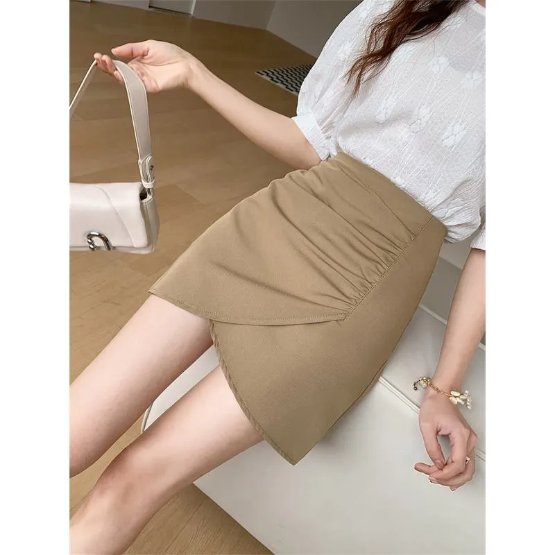 High-Waisted Accordion Pleat Skirt Chic Slimming Irregular Bodycon Skirt