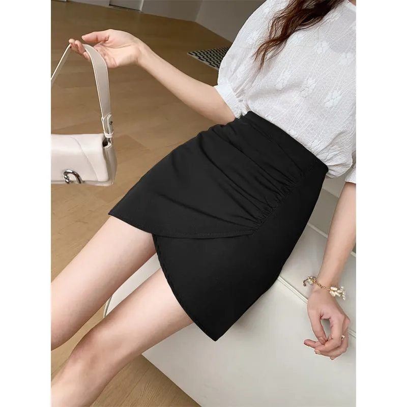 High-Waisted Accordion Pleat Skirt Chic Slimming Irregular Bodycon Skirt