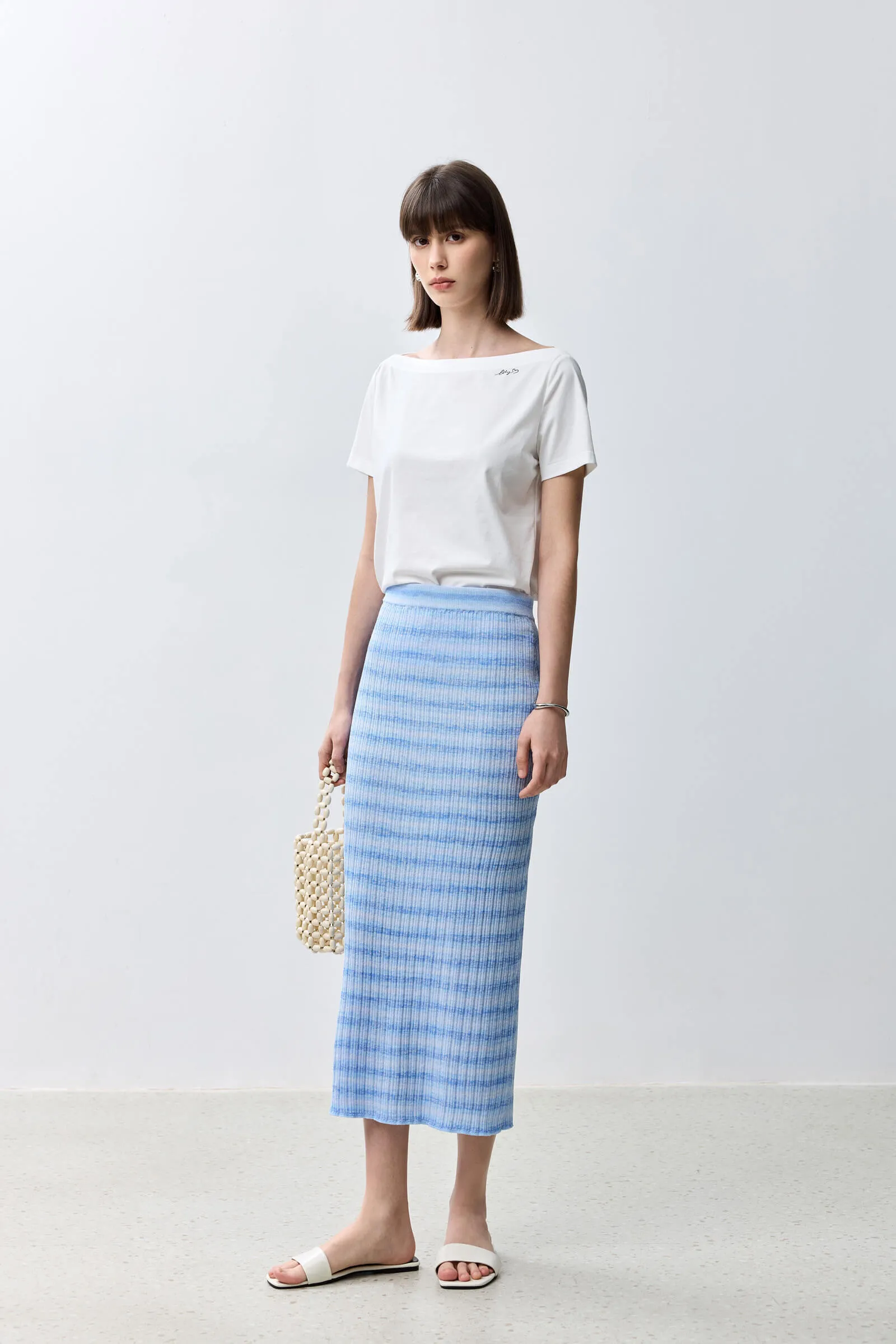 LILY Fashionable Striped Relaxed Skirt