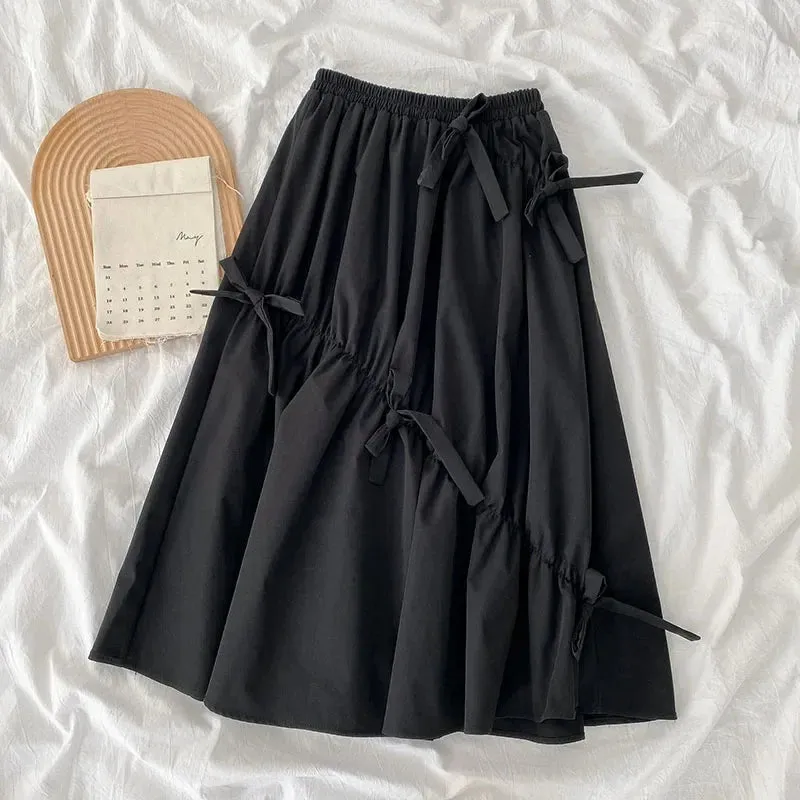 LVSANW Cheap Wholesale Spring Summer Autumn New Cute Midi Skirt Women Korean Fashion Casual Sexy Girls Kawaii Long Skirts Female Vy2415