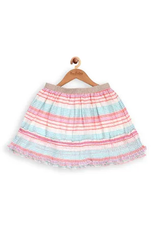 One Friday Kids Girls Multicolor Pleated Skirt