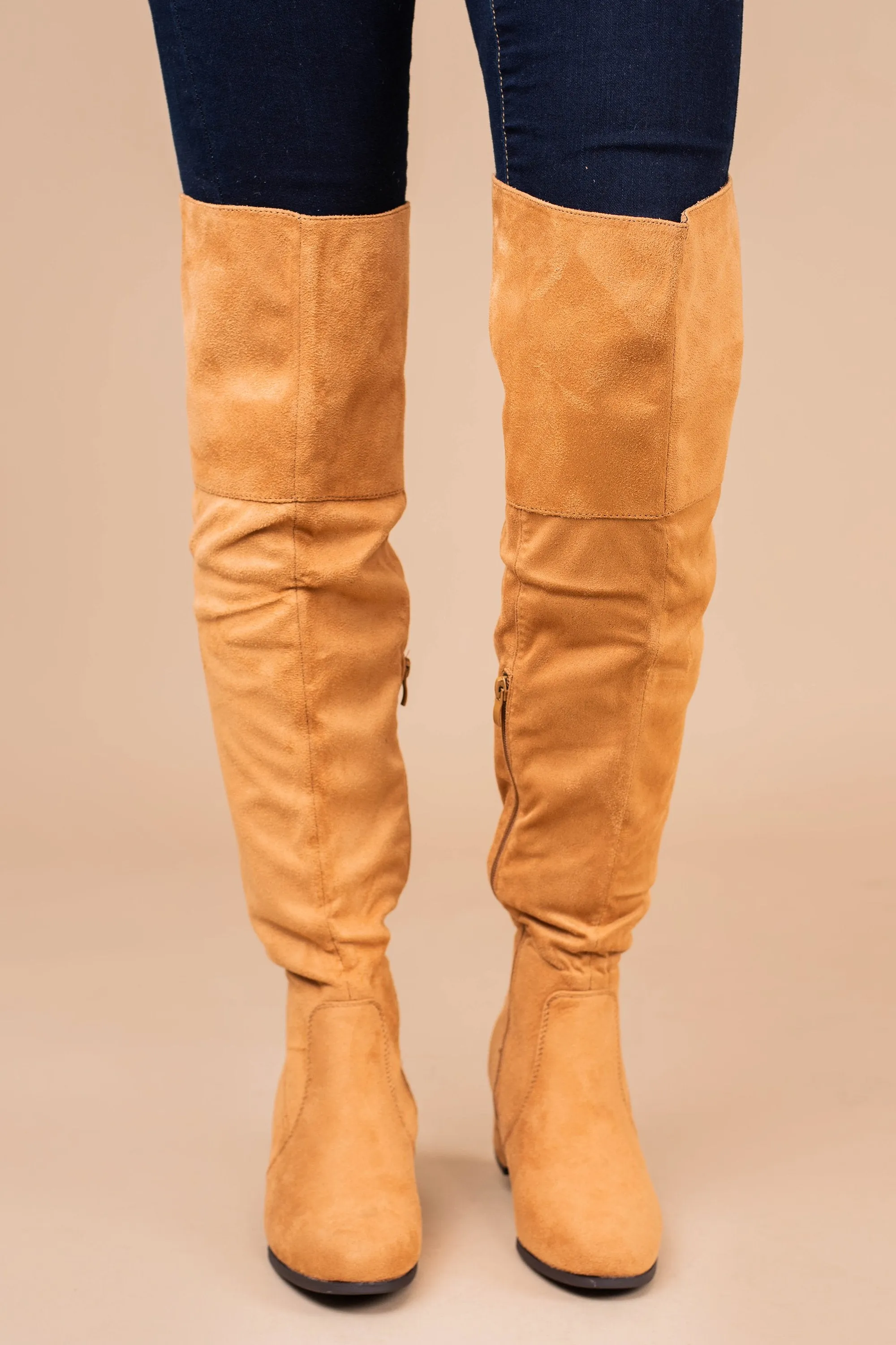 Perfect Connection Tan Brown Over The Knee Boots