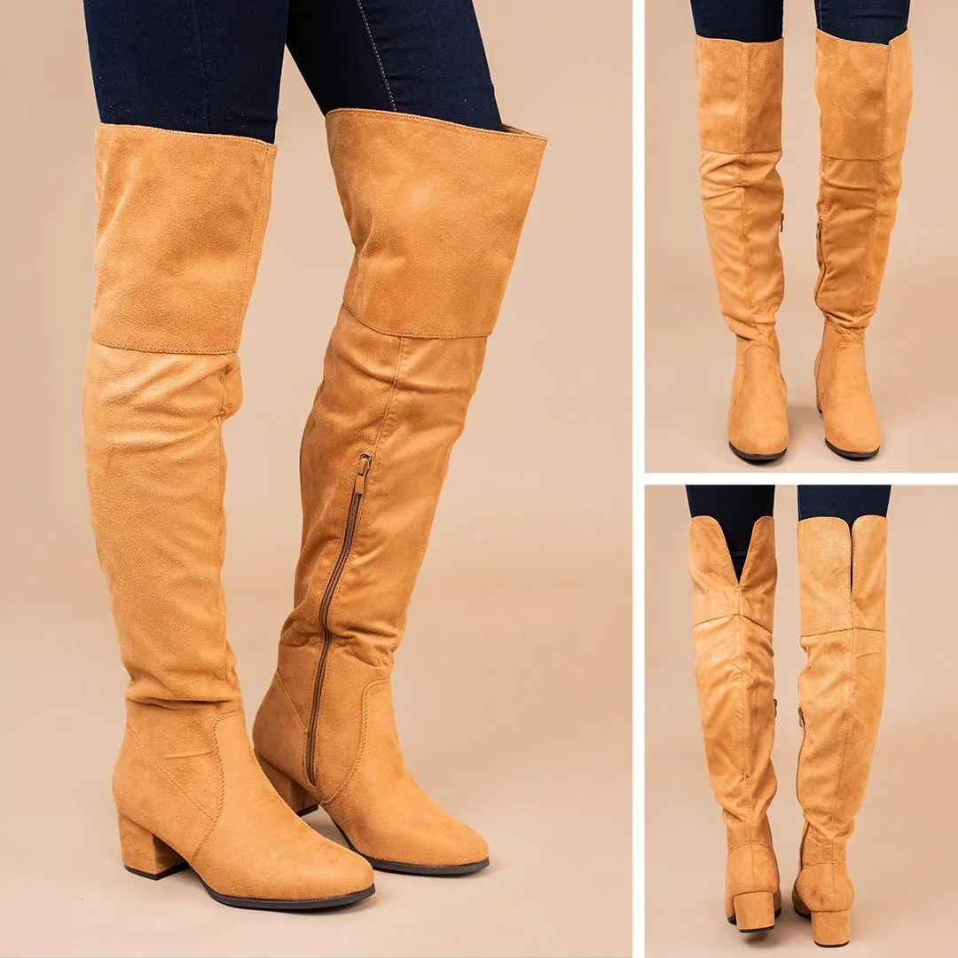 Perfect Connection Tan Brown Over The Knee Boots