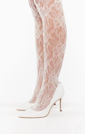 Petit Moments Lace Tights ~ White