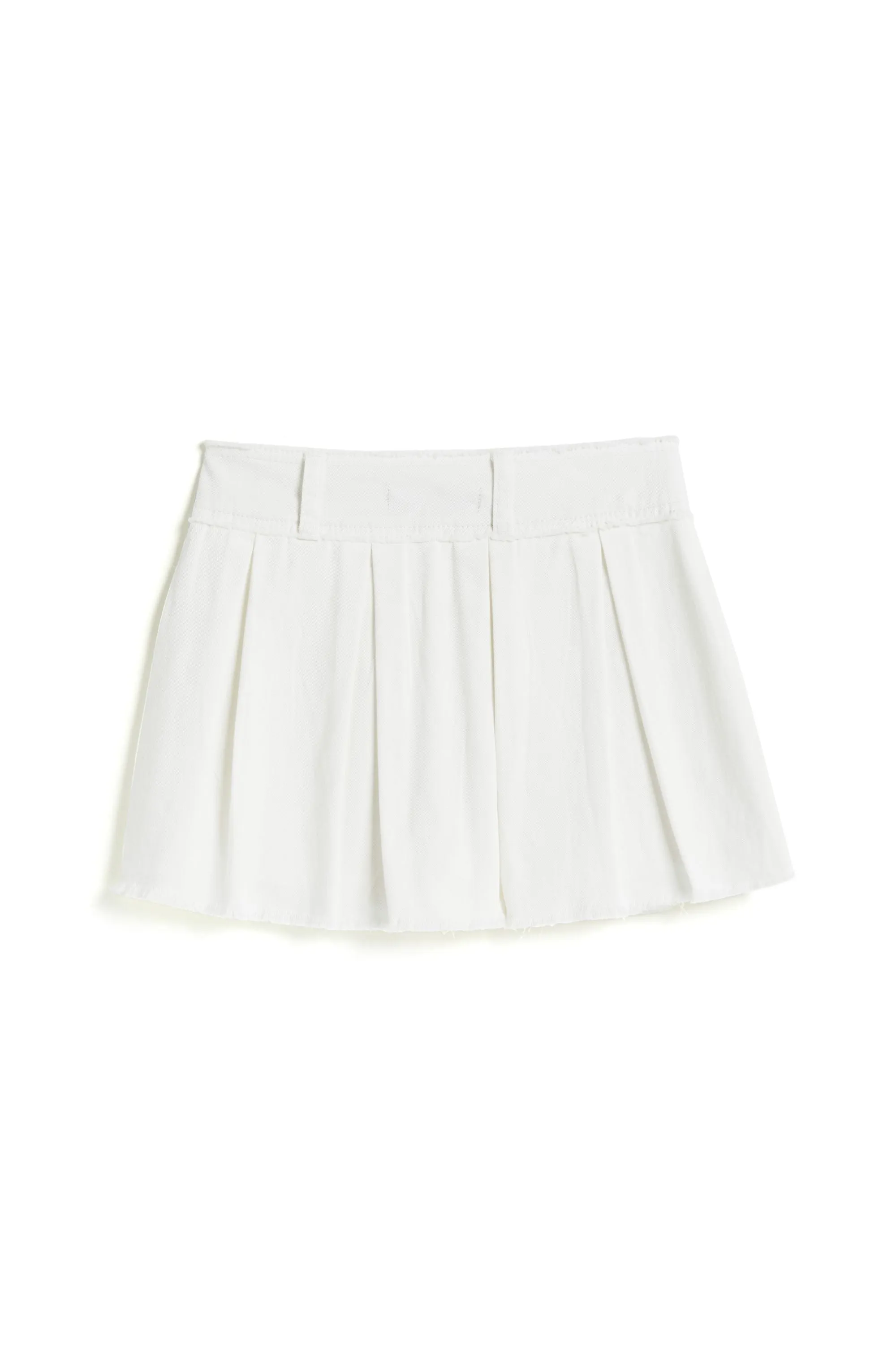 Pleated Color Twill Zip Up Skort