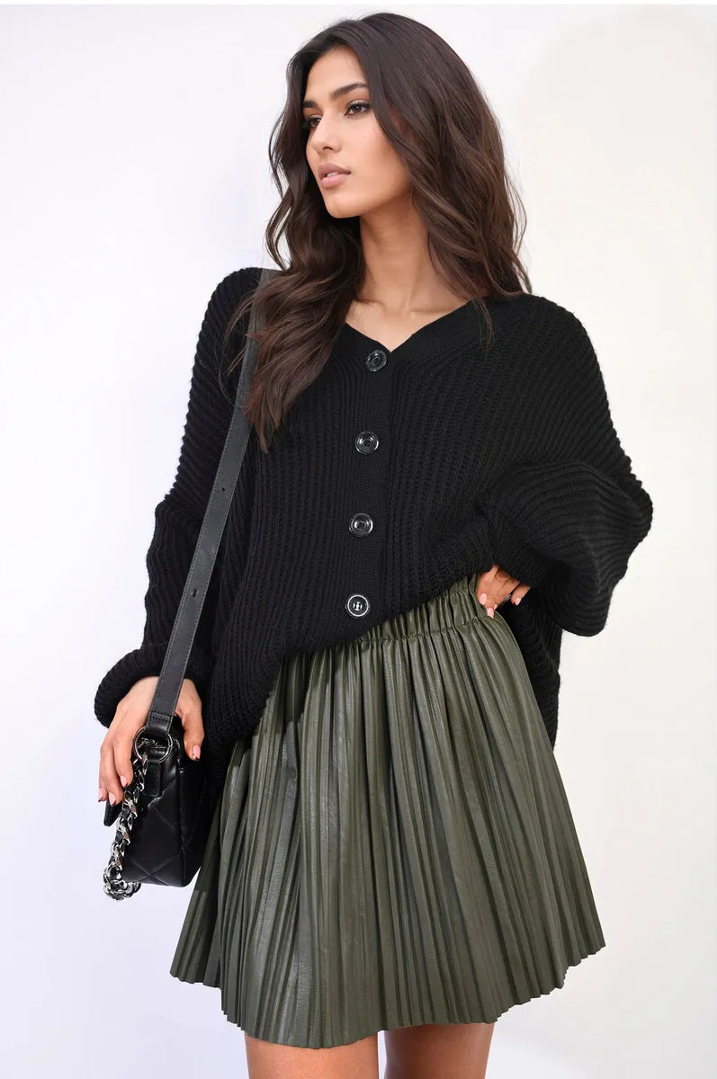 Pleated High Waist Mini Skirt