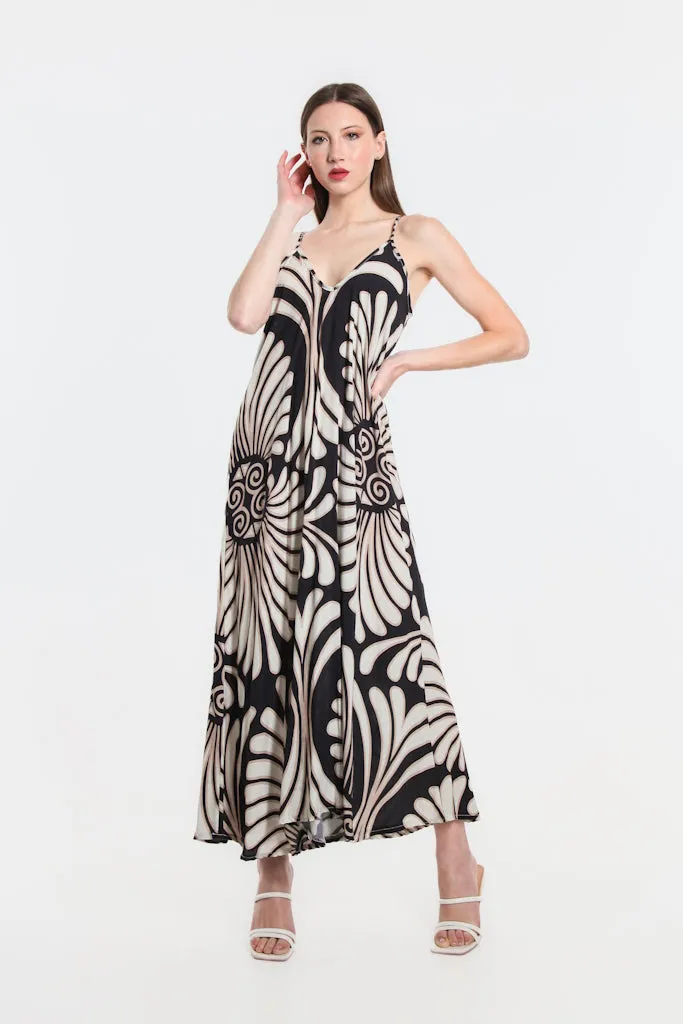 River Coconut Viscose Slip Dress (DT111C)