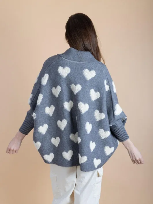 SAACHI Ribbed Heart Cardigan