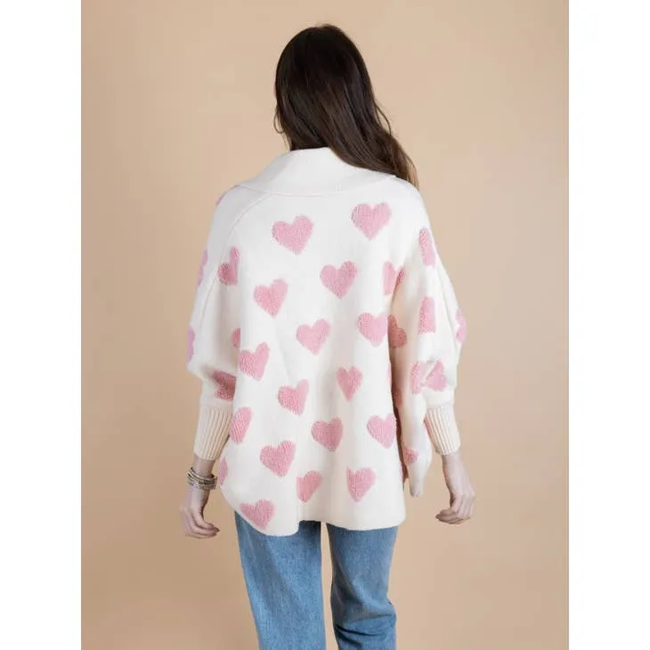 SAACHI Ribbed Heart Cardigan