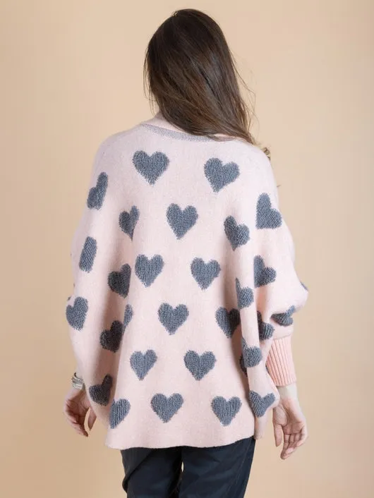 SAACHI Ribbed Heart Cardigan