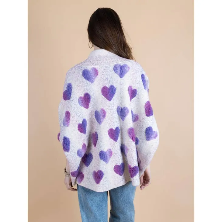 SAACHI Ribbed Heart Cardigan