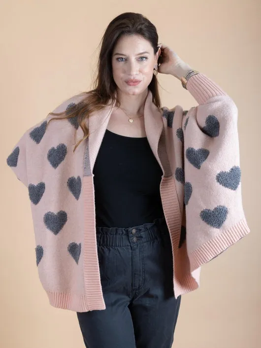 SAACHI Ribbed Heart Cardigan