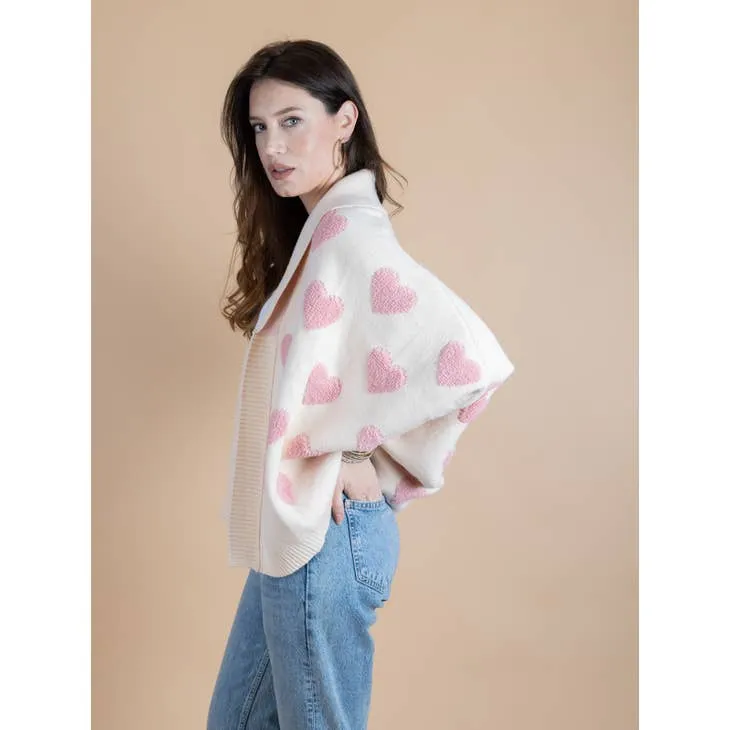 SAACHI Ribbed Heart Cardigan