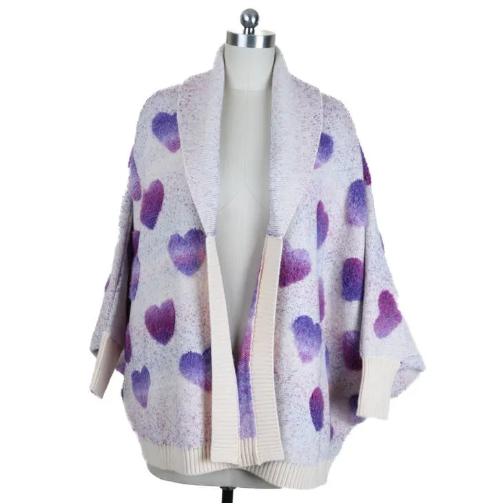 SAACHI Ribbed Heart Cardigan