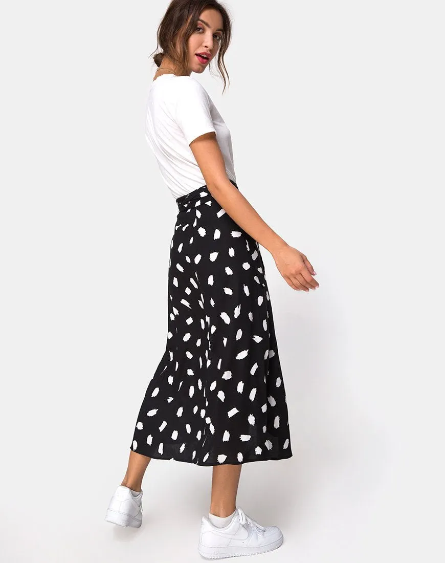 Satha Midi Skirt in Diana Dot Black