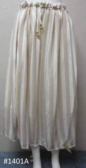 Skirt 6921401a Jersey Polyester White Beige Stripes Long Trendy Skirt