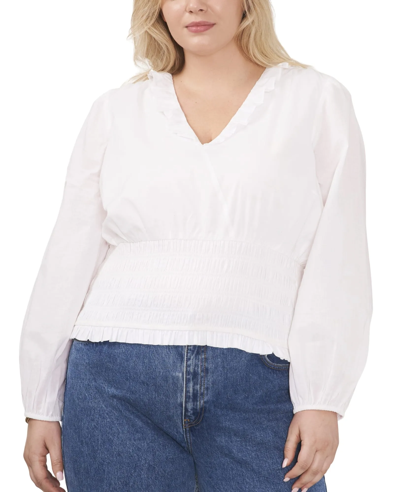 Tamsin V Neck Top | ULTRA WHITE