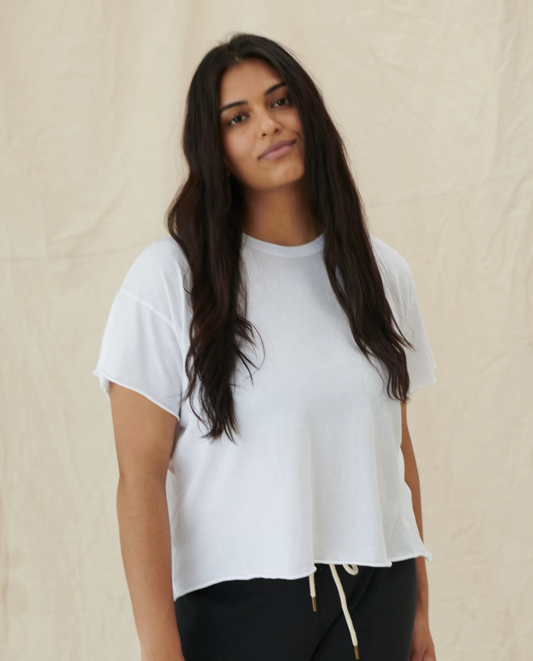 The Crop Tee. Solid -- TRUE WHITE