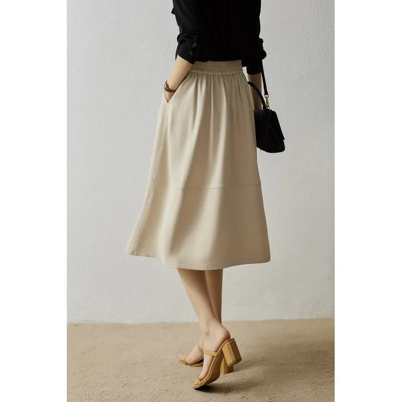 Versatile A-Line Slimming Solid Chic Skirt