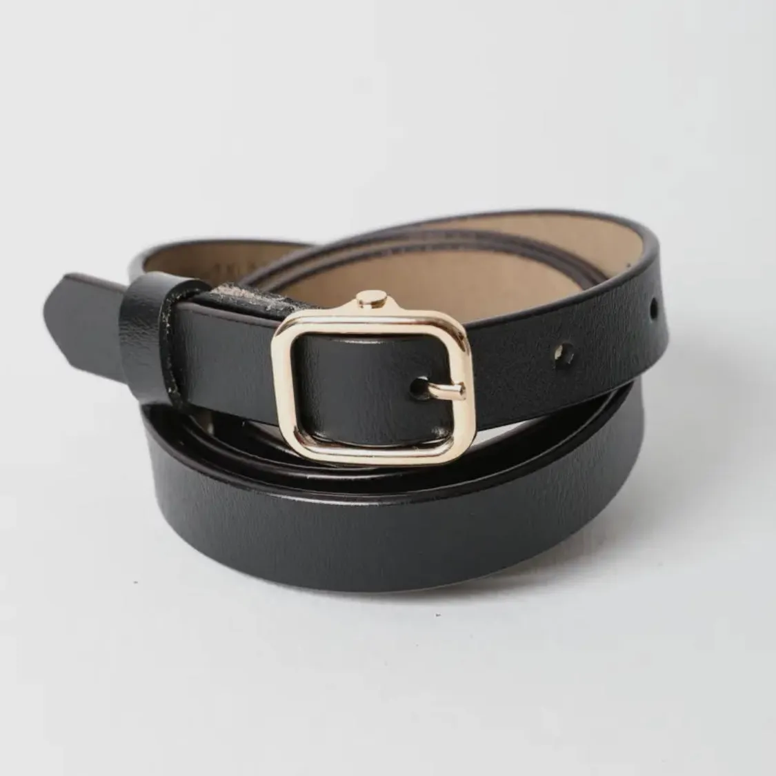 Versatile Skinny Leather Belt - Timeless Style for Every Outfit