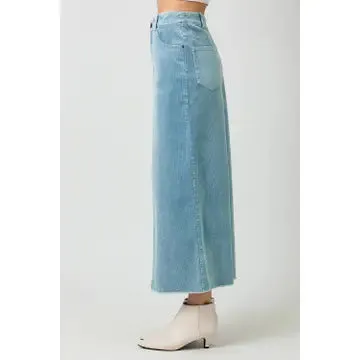 Washed Front Slit Corduroy Skirt